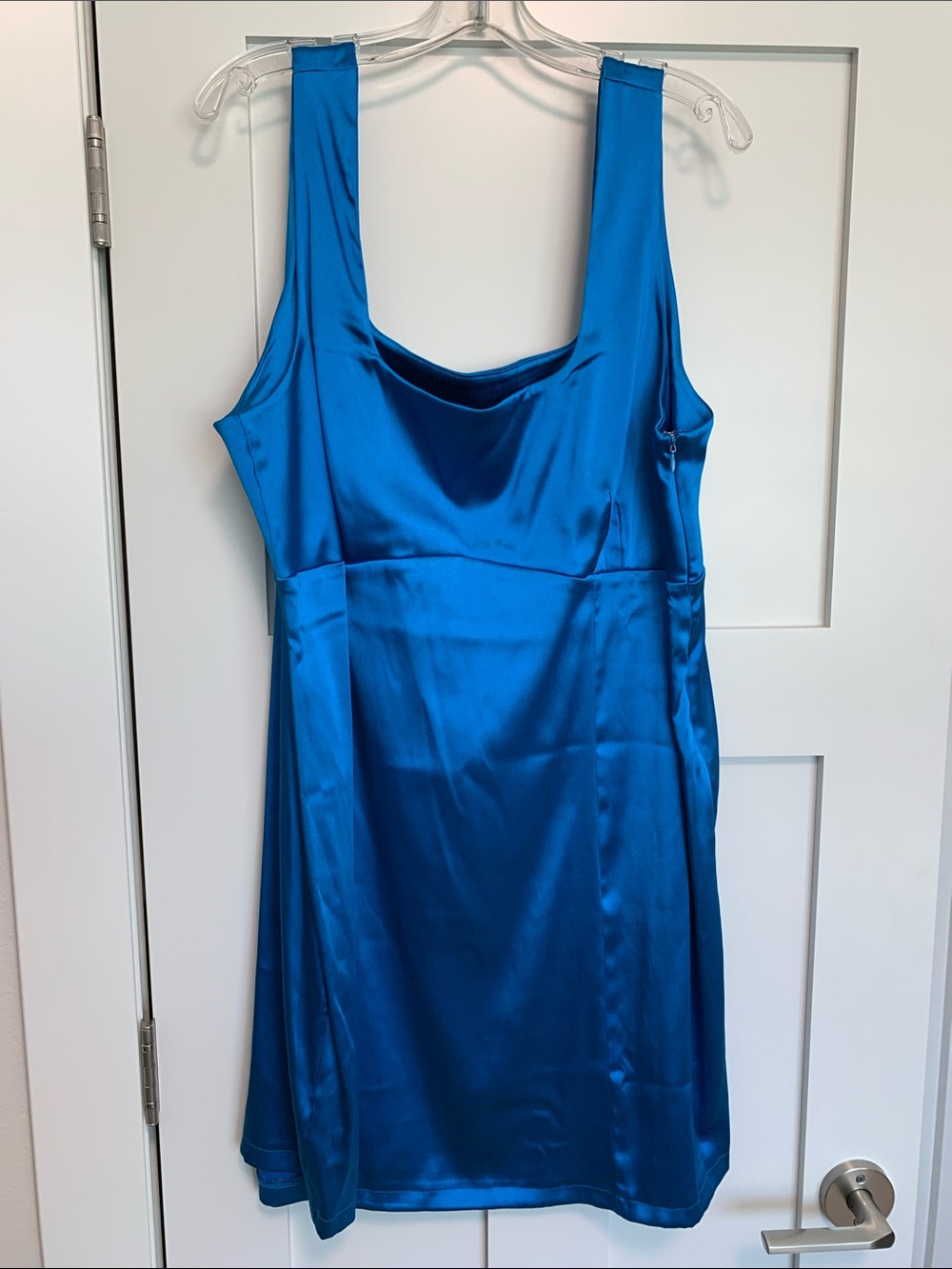 Maeve Bright Blue Satin Midi Dress